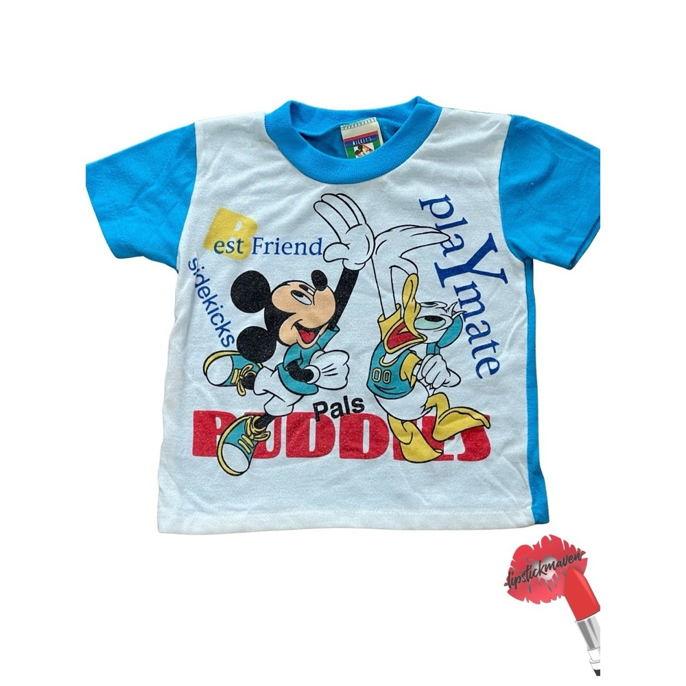 Vintage Mickey Mouse T Shirt Toddlers Size 4 Disney Lullaby Land Made‎ In USA